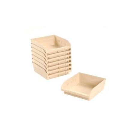 Quantum Storage Systems Nesting Storage Shelf Bin, Beige, 12 PK QSB109IV